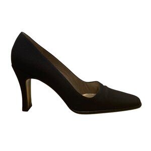 Martinez Valero Women’s Black Satin Square Toe High Heels Allison Pumps Size 7